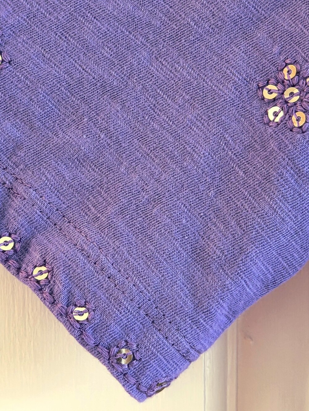 Soft Surroundings Sequin Tunic Top 1X Purple Split V-Neck - Picture 7 of 12